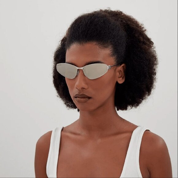 NEW BALENCIAGA SUNGLASSES SILVER UNISEX EYEWEAR BALENCIAGA BB0335S 006 main image 4